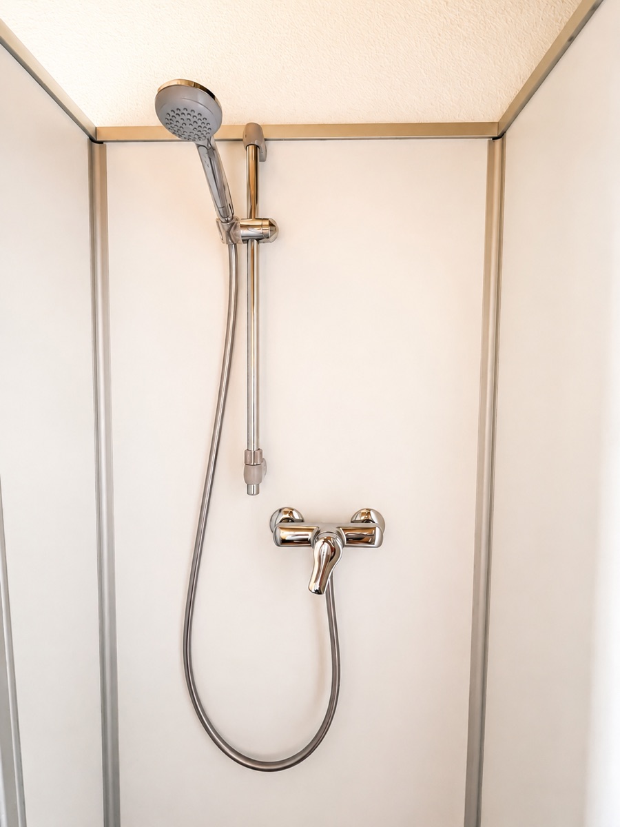 The shower up close